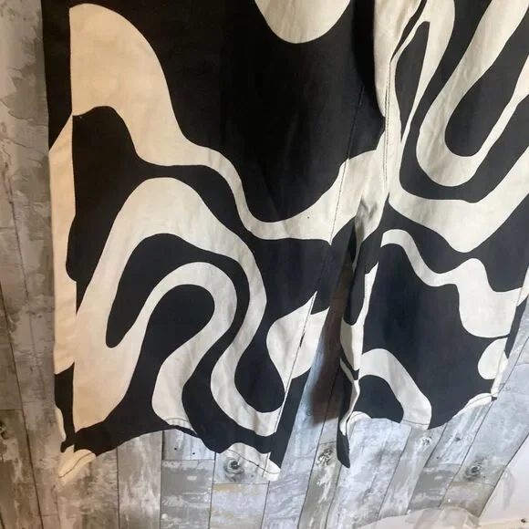 NWT Cider women's plus size black and white swirl wide leg jeans 1XL - Picture 3 of 5